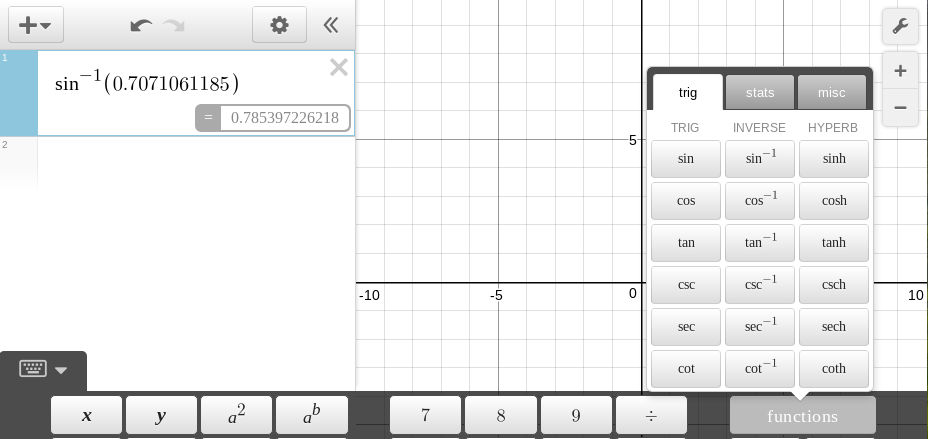 Desmos graphing calculator screen shot