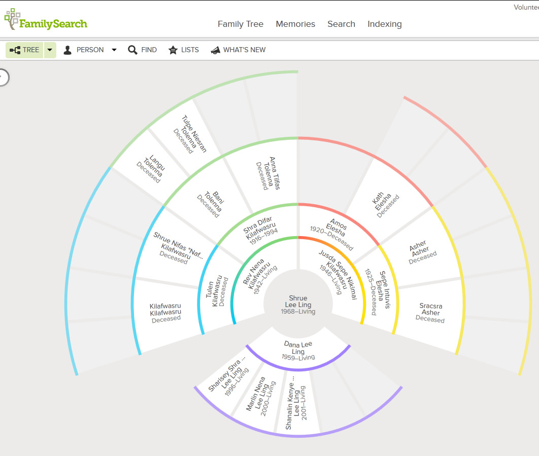 family tree in familysearch, fan chart