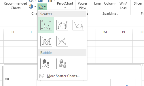 Excel 2013 xy scattergraphing