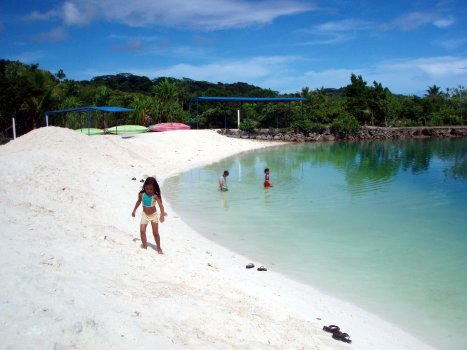 Blindingly white sand