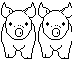 Baby pig pair