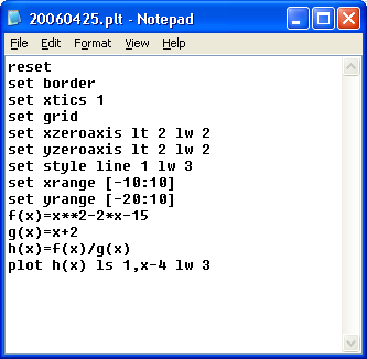 Gnuplot batch file