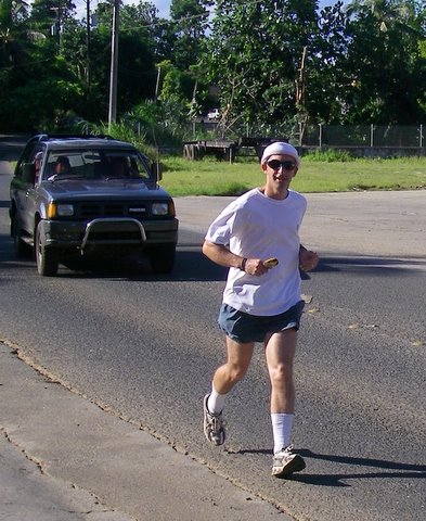 dana at kilometer four on half marathon
